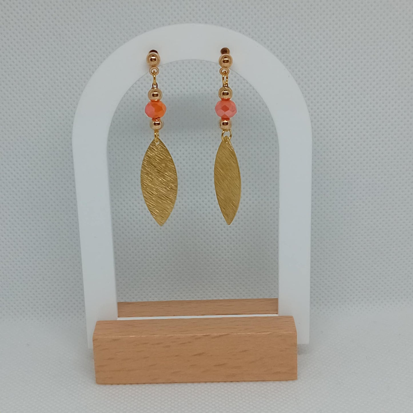 Orange Bead Dangled Earrings