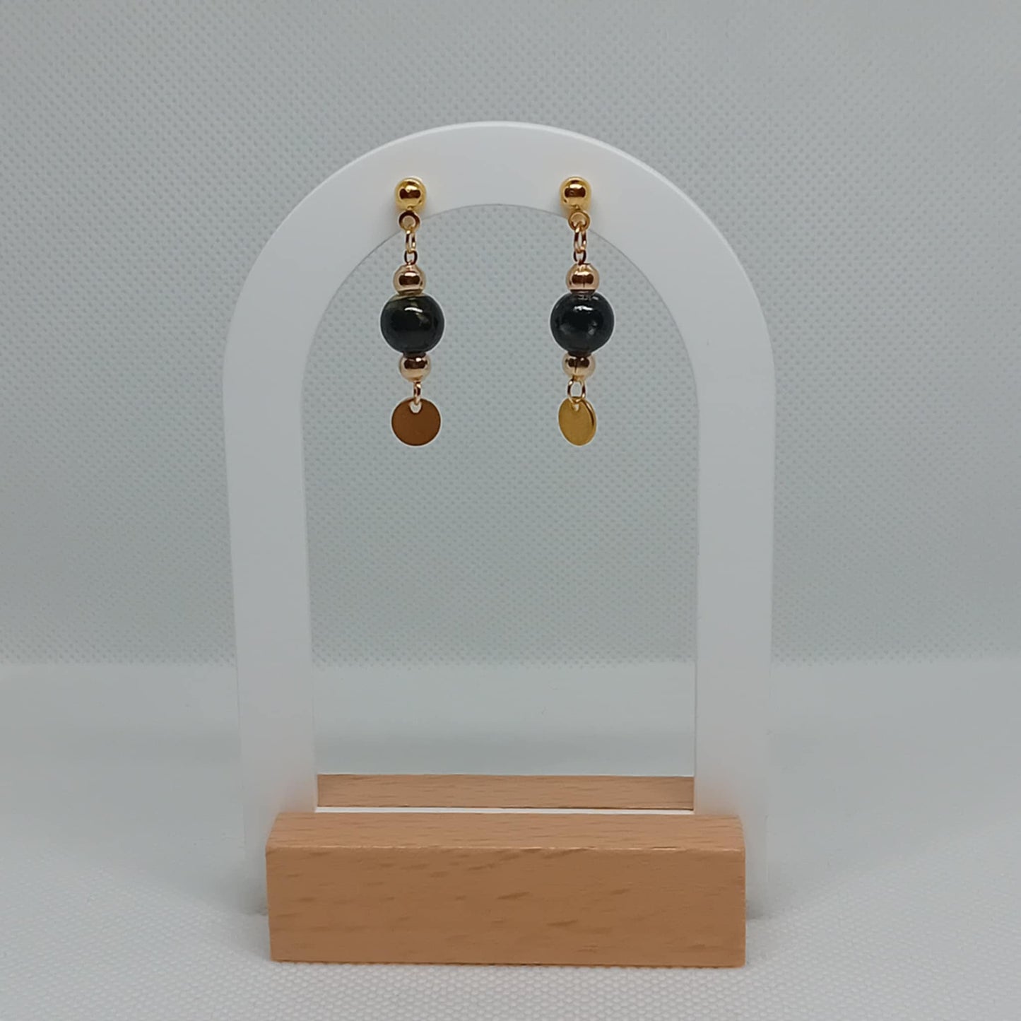 Black Marble Dangle Earrings