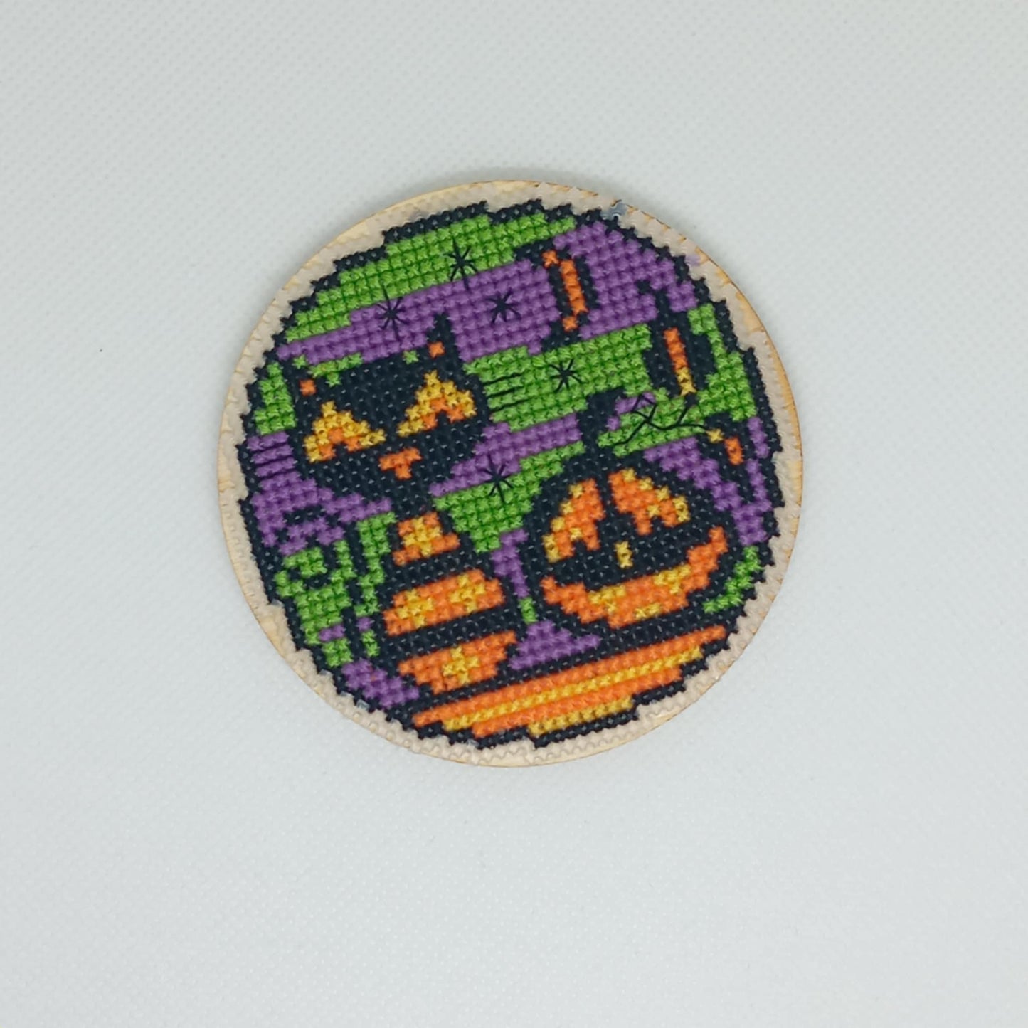 Halloween Cross Stitch Coaster