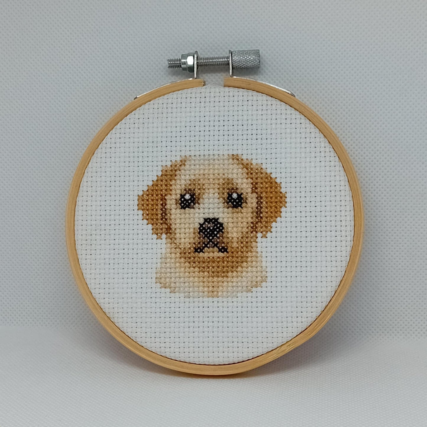 Yellow Labrador Pet Portrait Embroidery Hoop