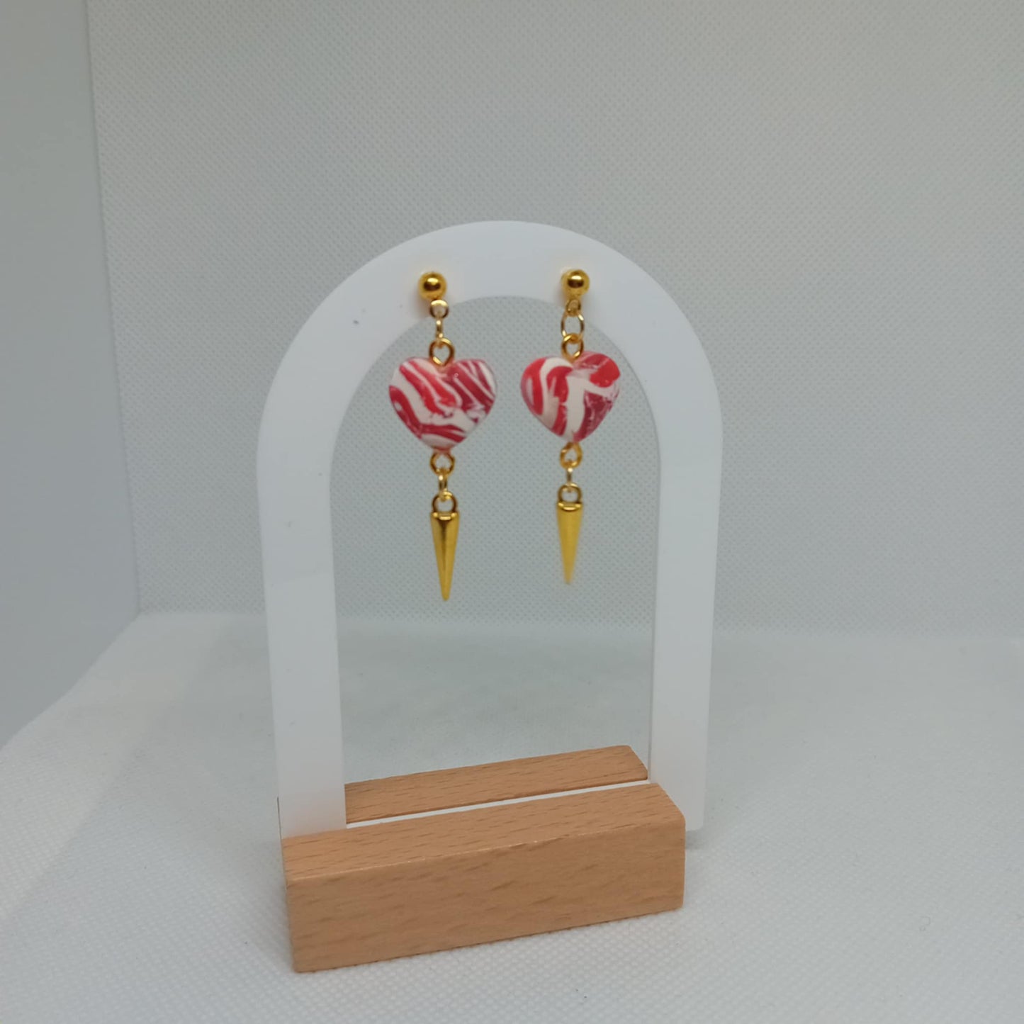 Heart Marble Dangle Earrings