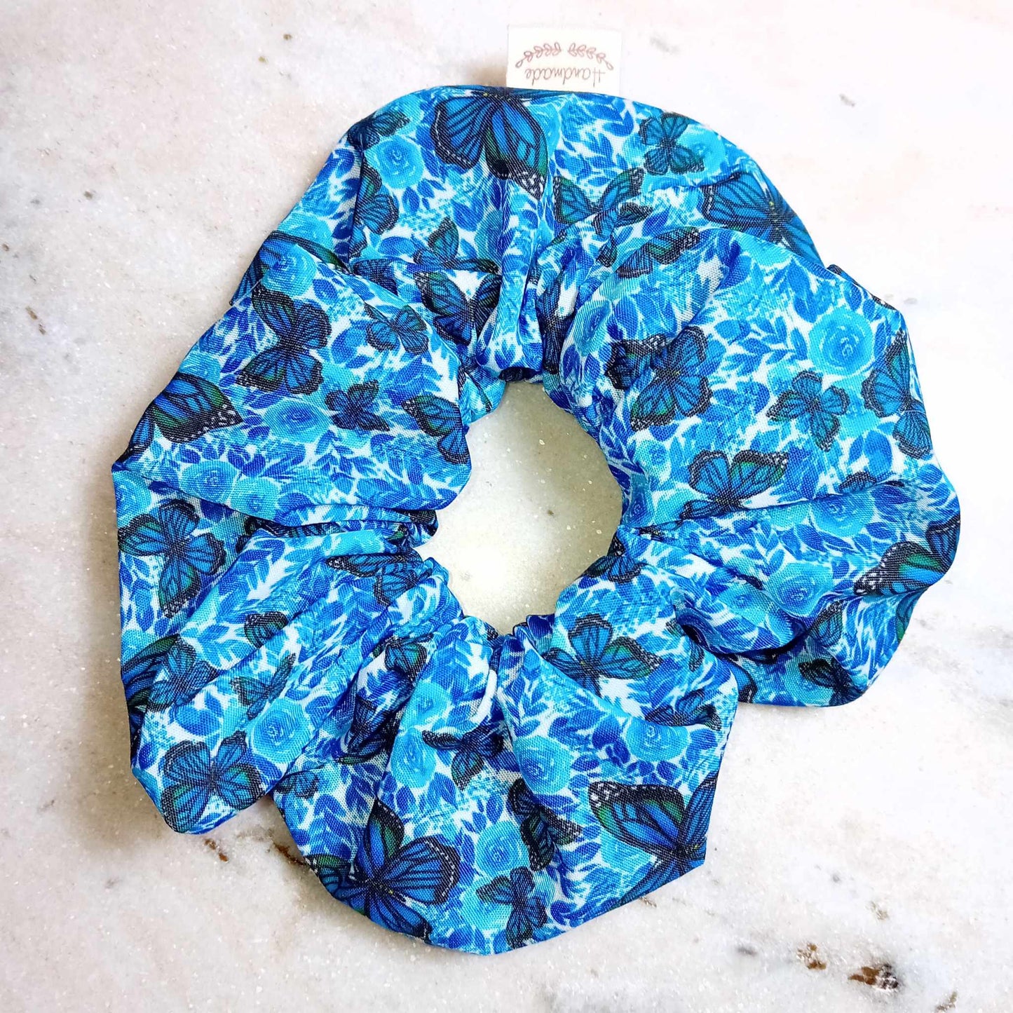 Blue Butterfly Hair Scrunchie XXL