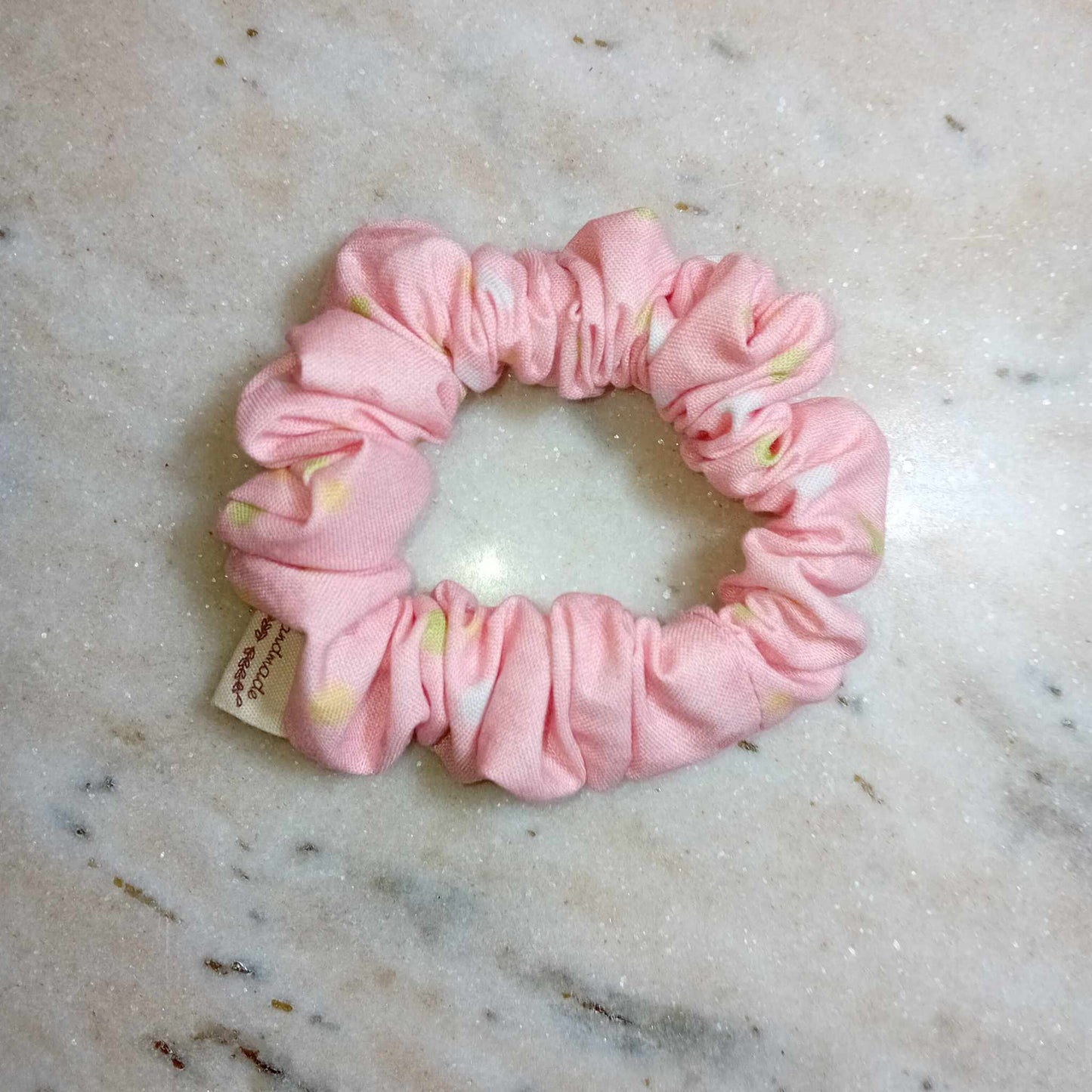 Pink Spotted Hair Scrunchie XXS