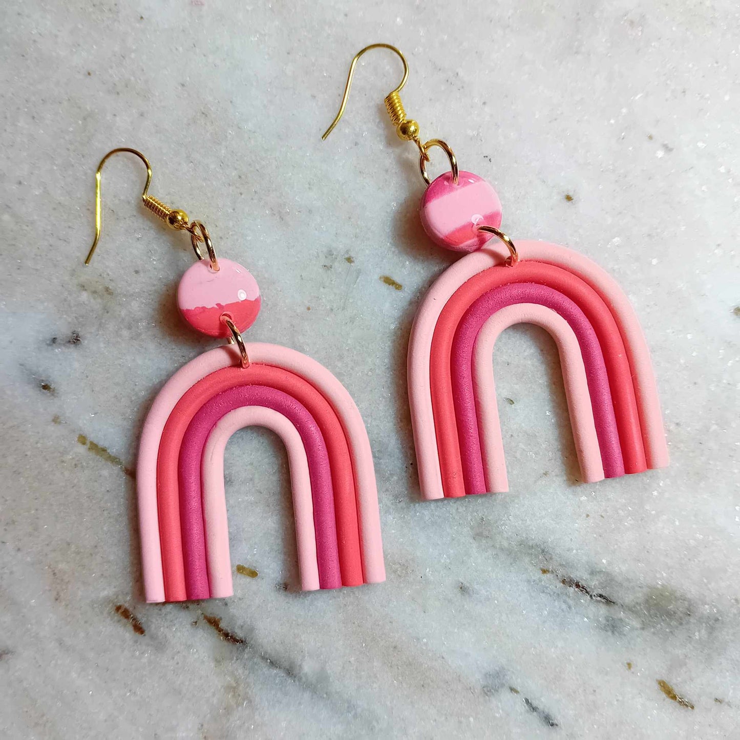 Pink Rainbow Dangled Earrings