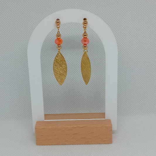 Orange Bead Dangled Earrings