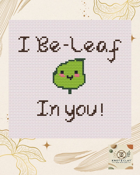 I be leaf in you! Cross Stitch Pattern