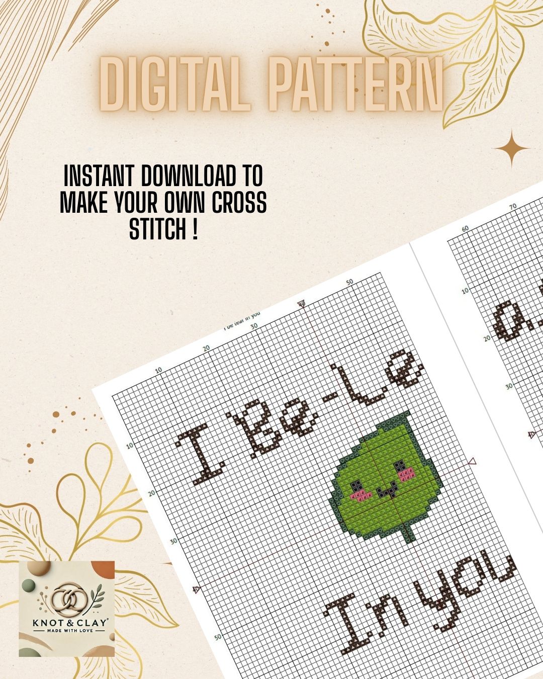 Brown Bunny Cross Stitch Pattern