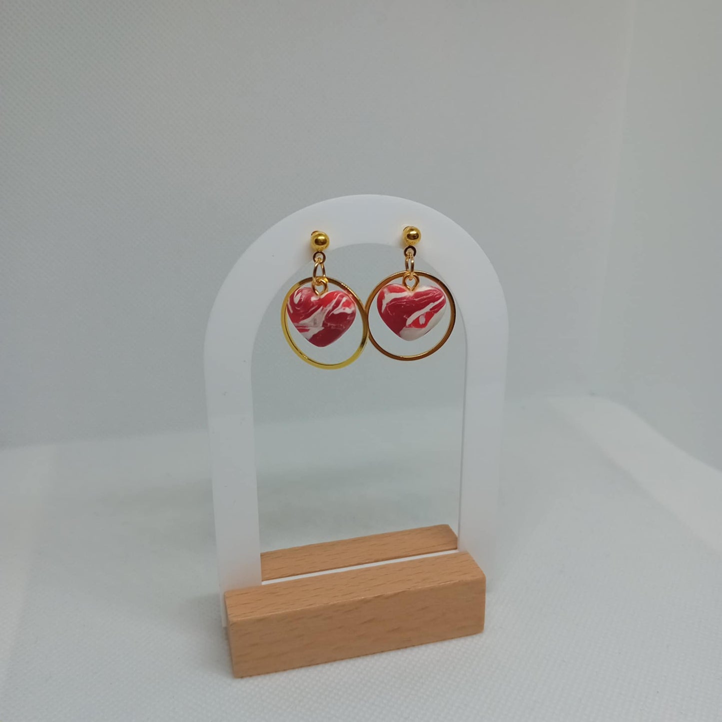 Heart Marble Dangled Earrings