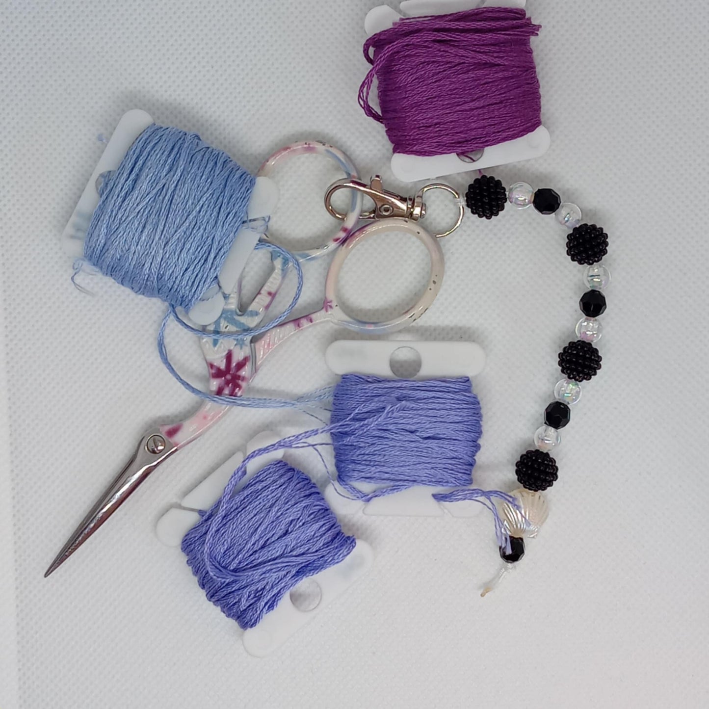Black Beaded Scissor Fob