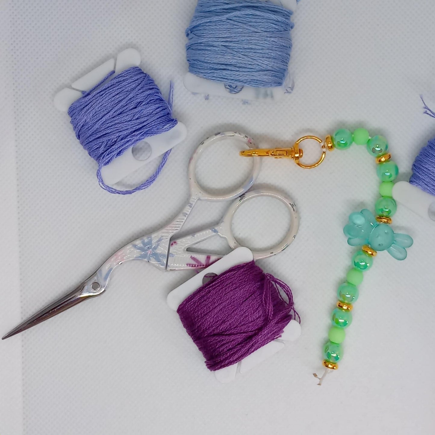 Green Beaded Scissor Fob