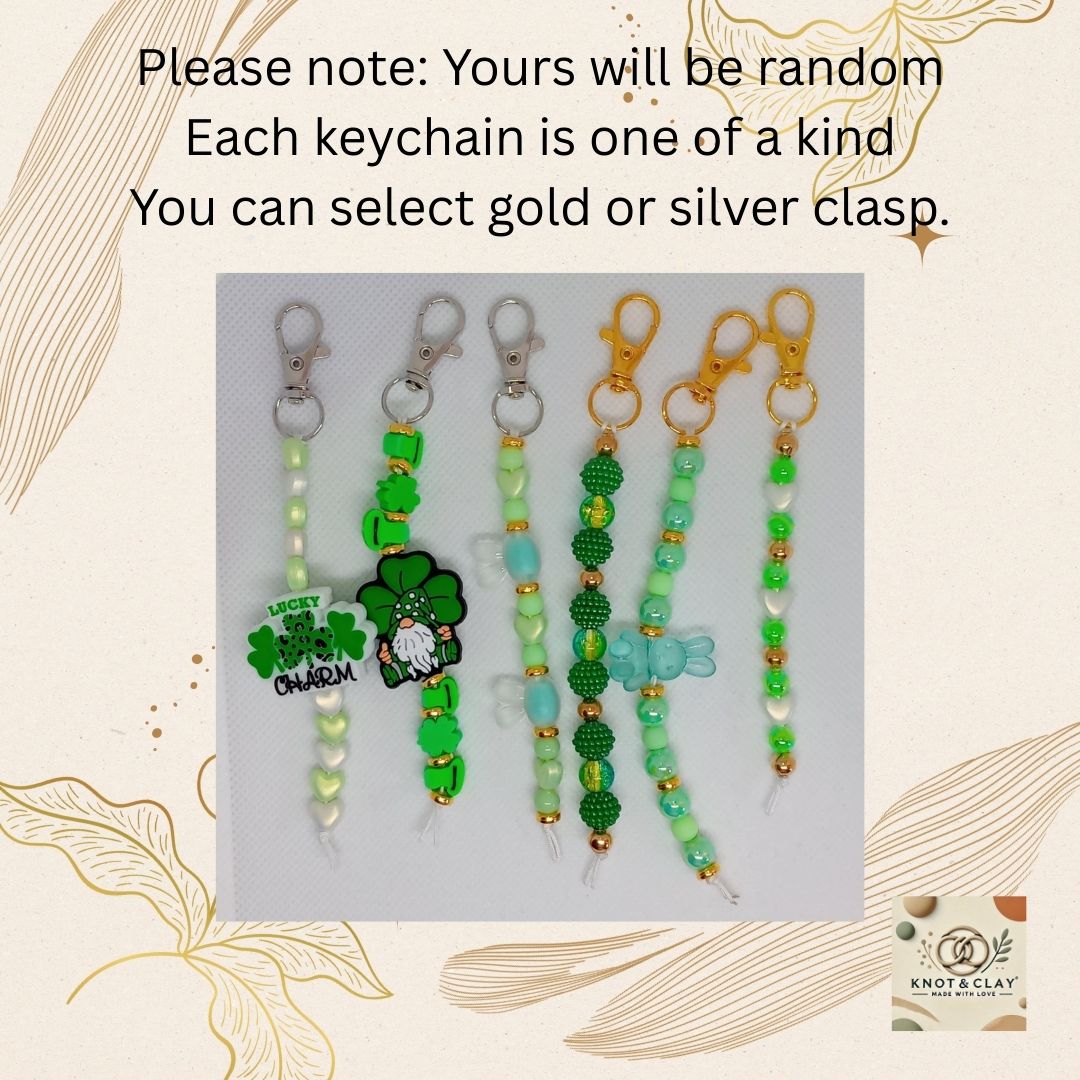 Green Beaded Scissor Fob