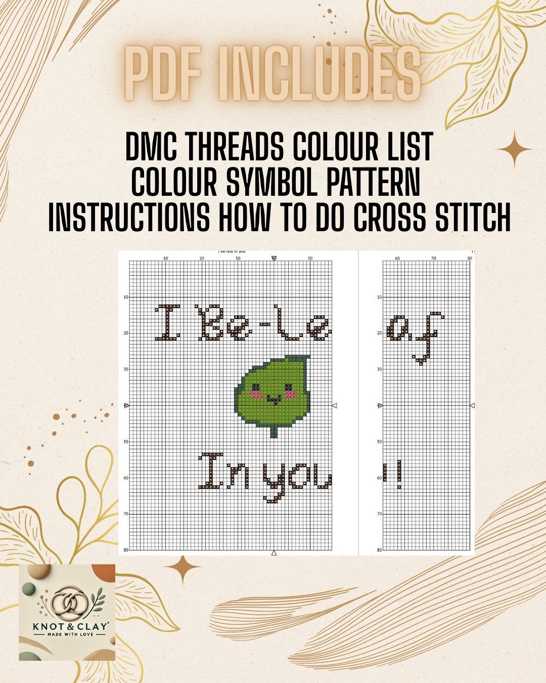 Brown Bunny Cross Stitch Pattern