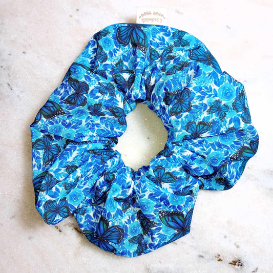 Blue Butterfly Hair Scrunchie XXL