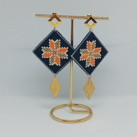 Black and Gold Dangled Earrings