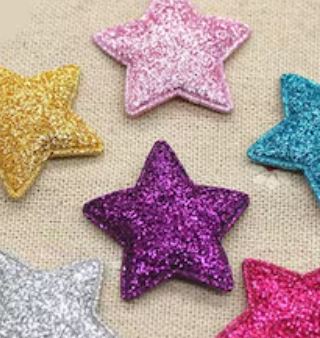 Purple Sparkling Padded Glitter Stars