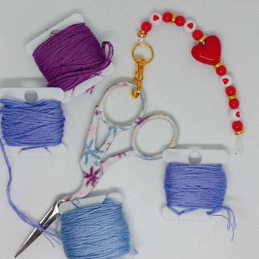 Red Beaded Scissor Fob