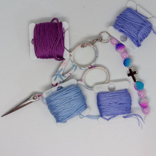Purple Beaded Scissor Fob