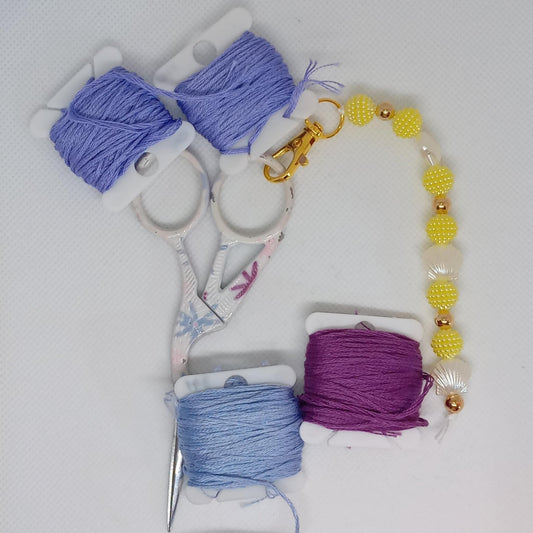 Yellow Beaded Scissor Fob